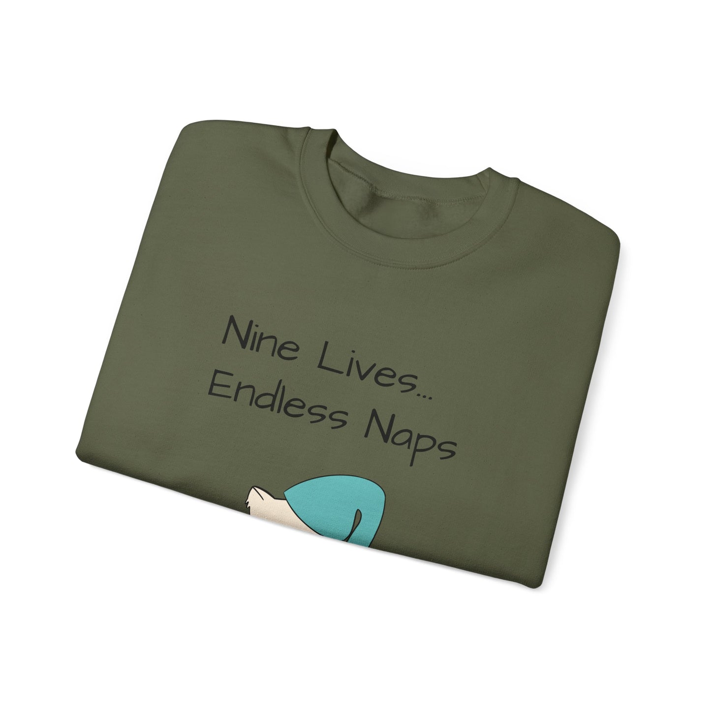 Funny Quote sleepy Fat Cat Crewneck Sweatshirt