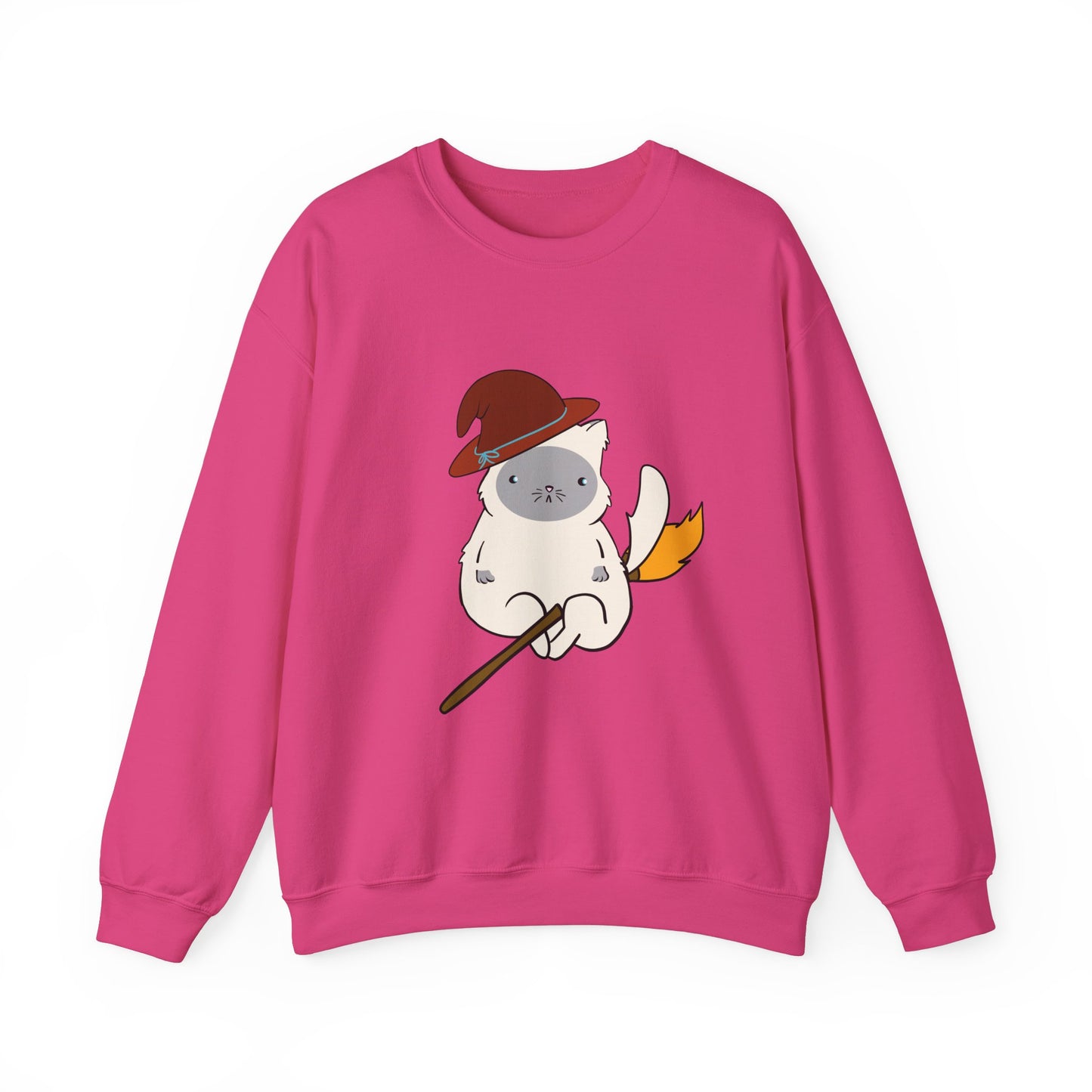 Crewneck Sweatshirt Witch on Broom Cat TikTok Viral