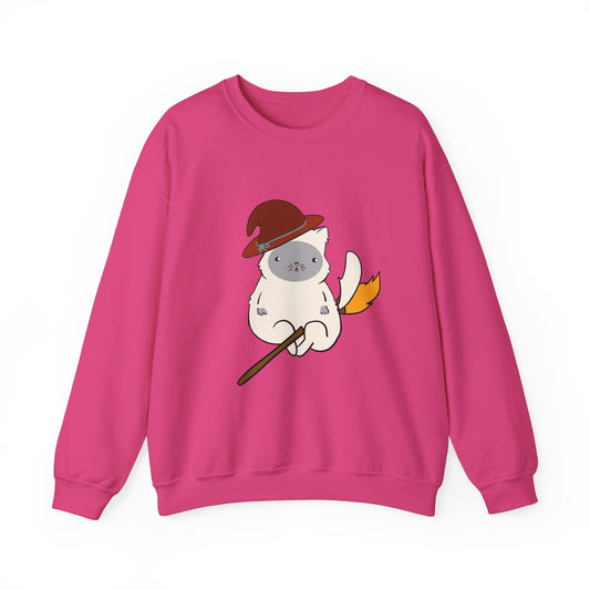 Crewneck Sweatshirt Witch on Broom Cat TikTok Viral