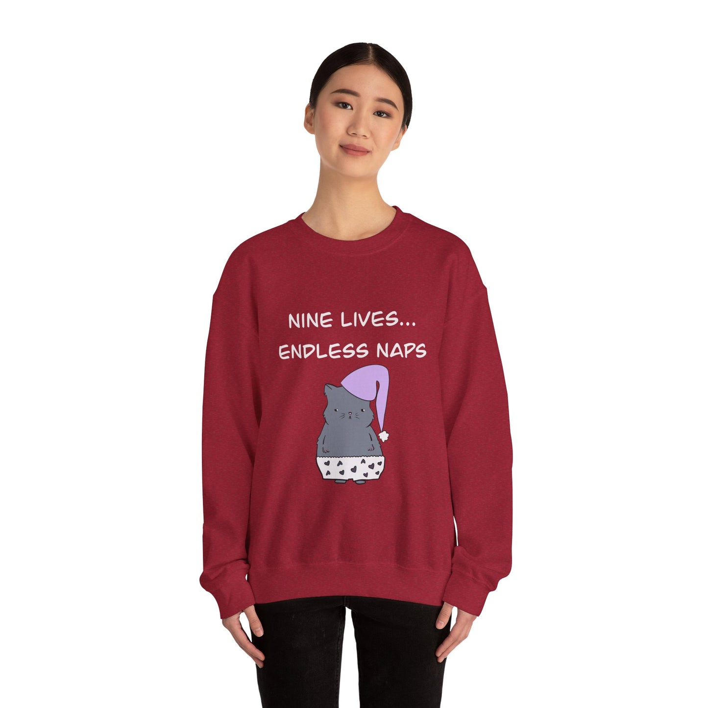 Funny Quote sleepy Fat Cat Crewneck Sweatshirt