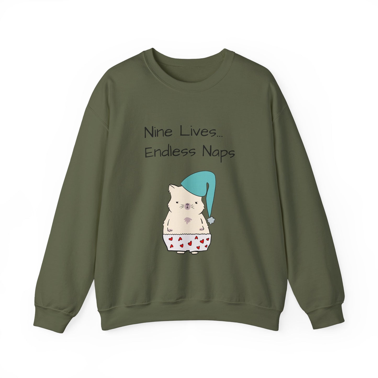 Funny Quote sleepy Fat Cat Crewneck Sweatshirt