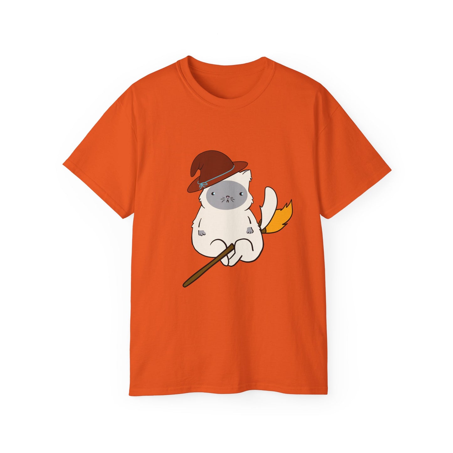 Tee Witch on Broom Fat Cat TikTok Viral Video Unisex Ultra Cotton