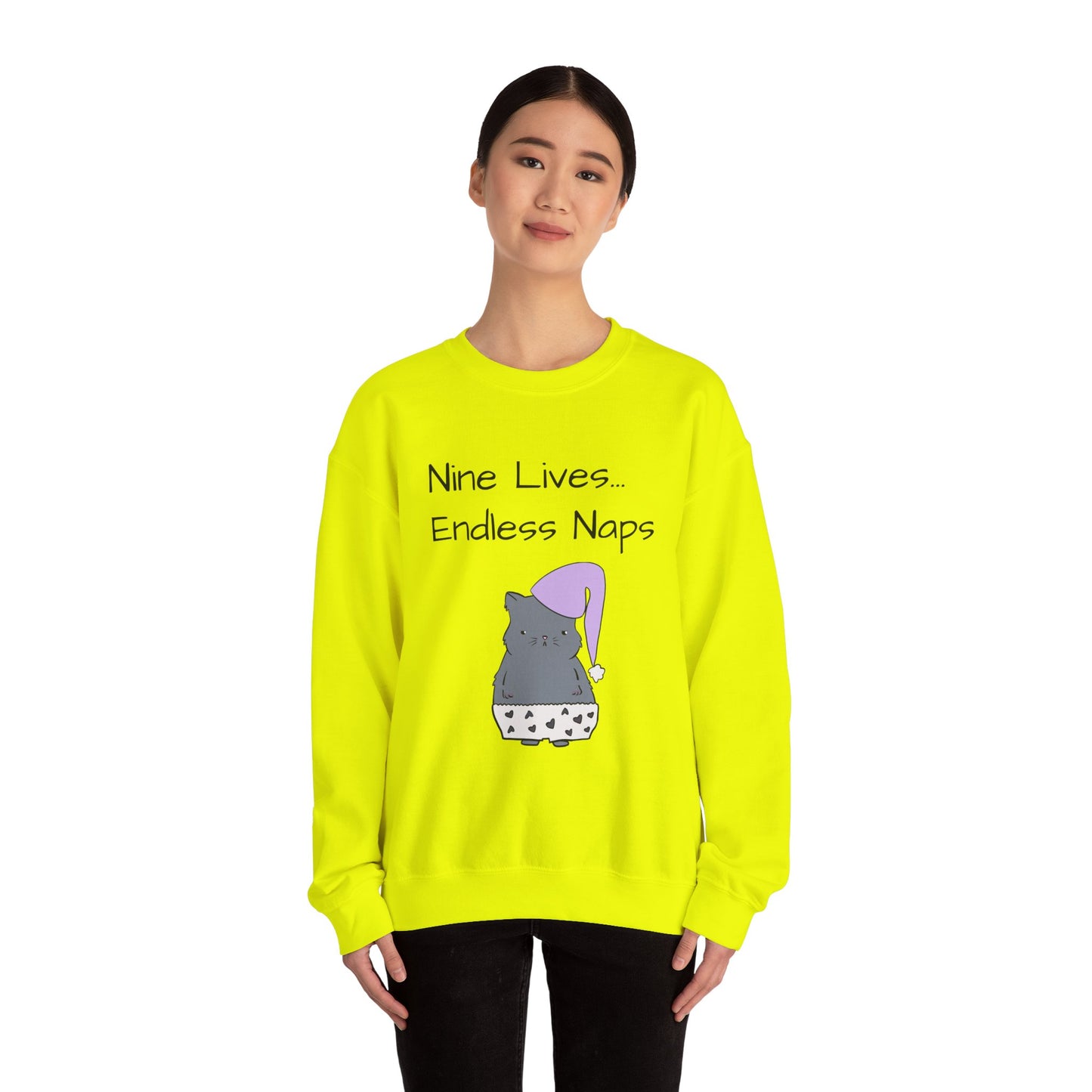 Funny Quote sleepy Fat Cat Crewneck Sweatshirt