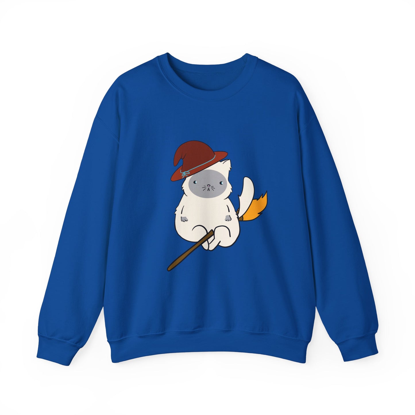 Crewneck Sweatshirt Witch on Broom Cat TikTok Viral