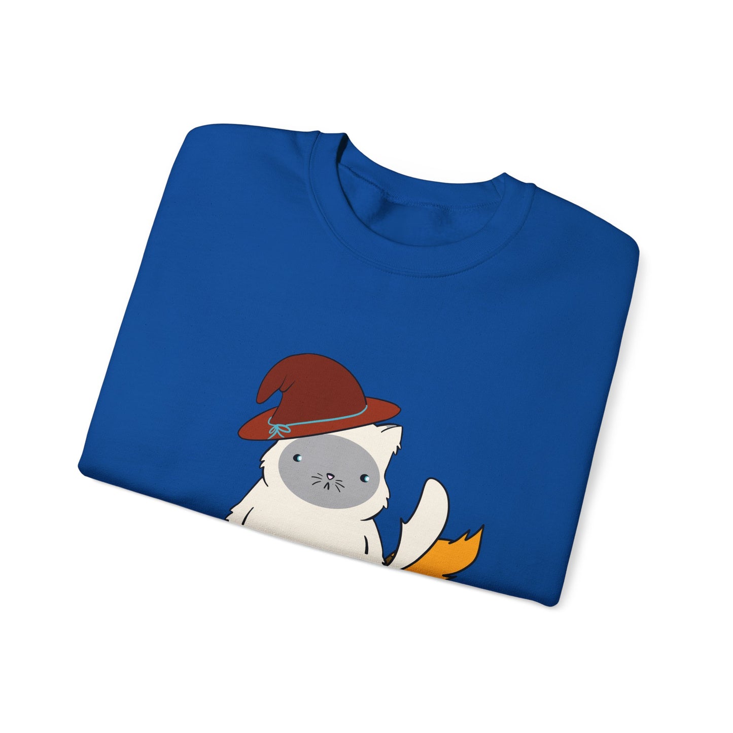 Crewneck Sweatshirt Witch on Broom Cat TikTok Viral