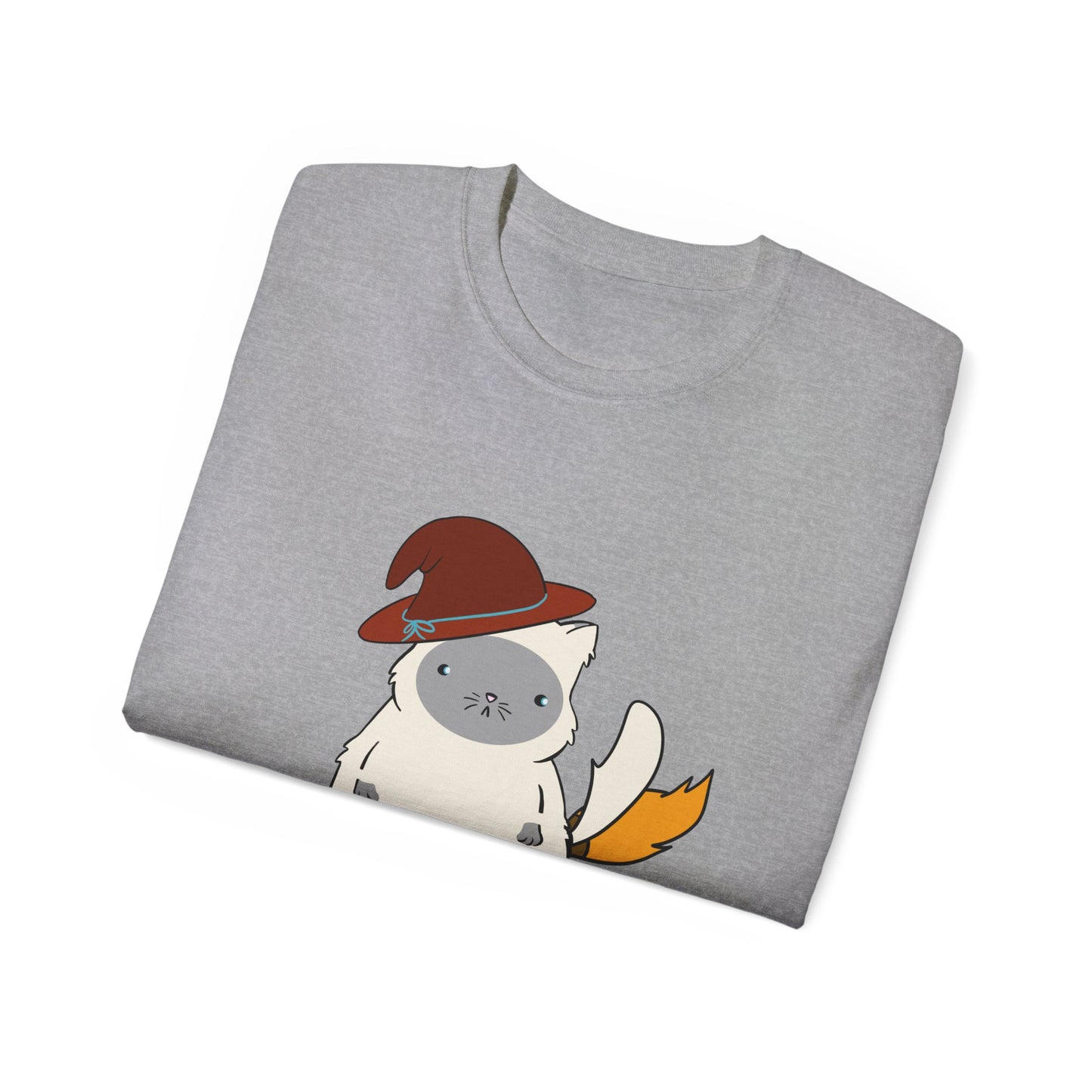 Tee Witch on Broom Fat Cat TikTok Viral Video Unisex Ultra Cotton