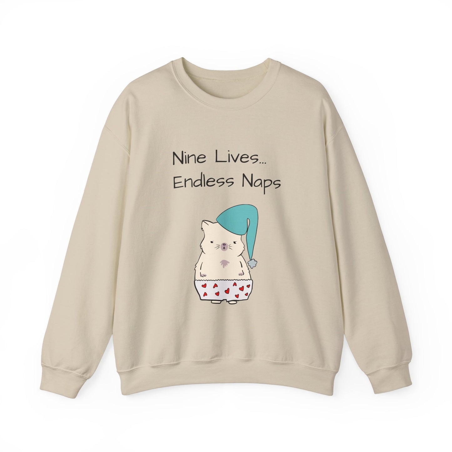 Funny Quote sleepy Fat Cat Crewneck Sweatshirt