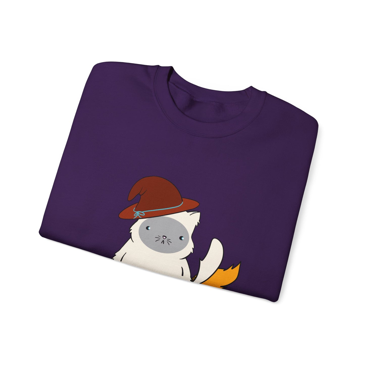 Crewneck Sweatshirt Witch on Broom Cat TikTok Viral