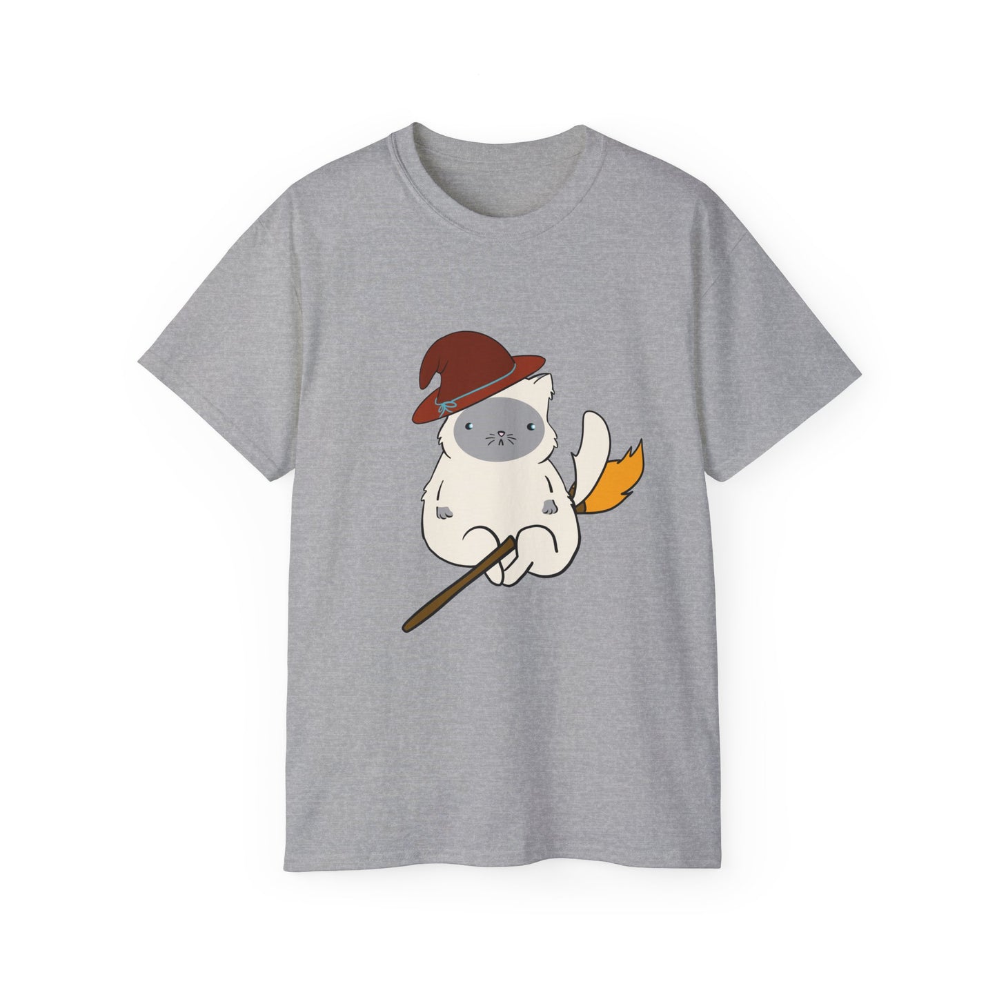 Tee Witch on Broom Fat Cat TikTok Viral Video Unisex Ultra Cotton