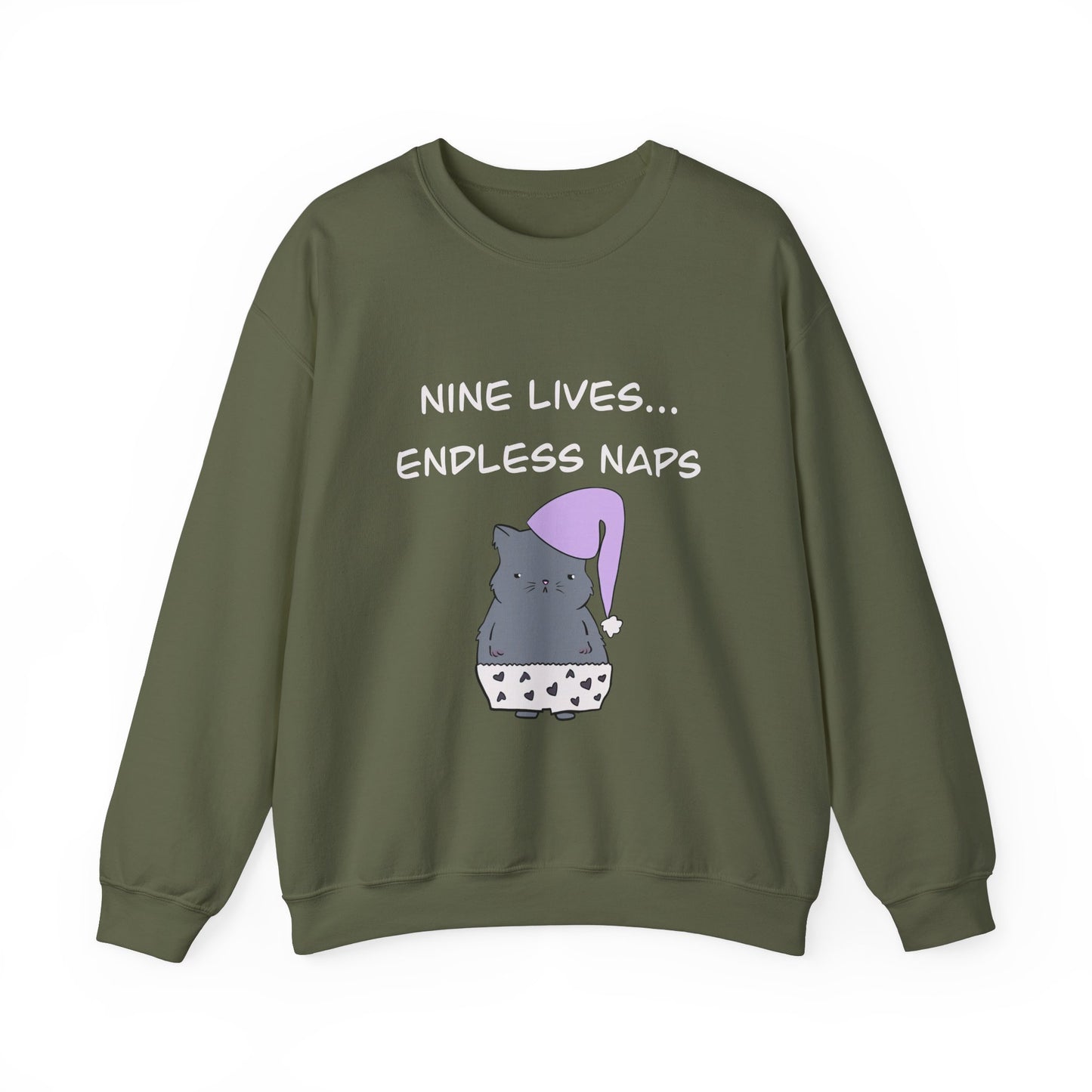 Funny Quote sleepy Fat Cat Crewneck Sweatshirt