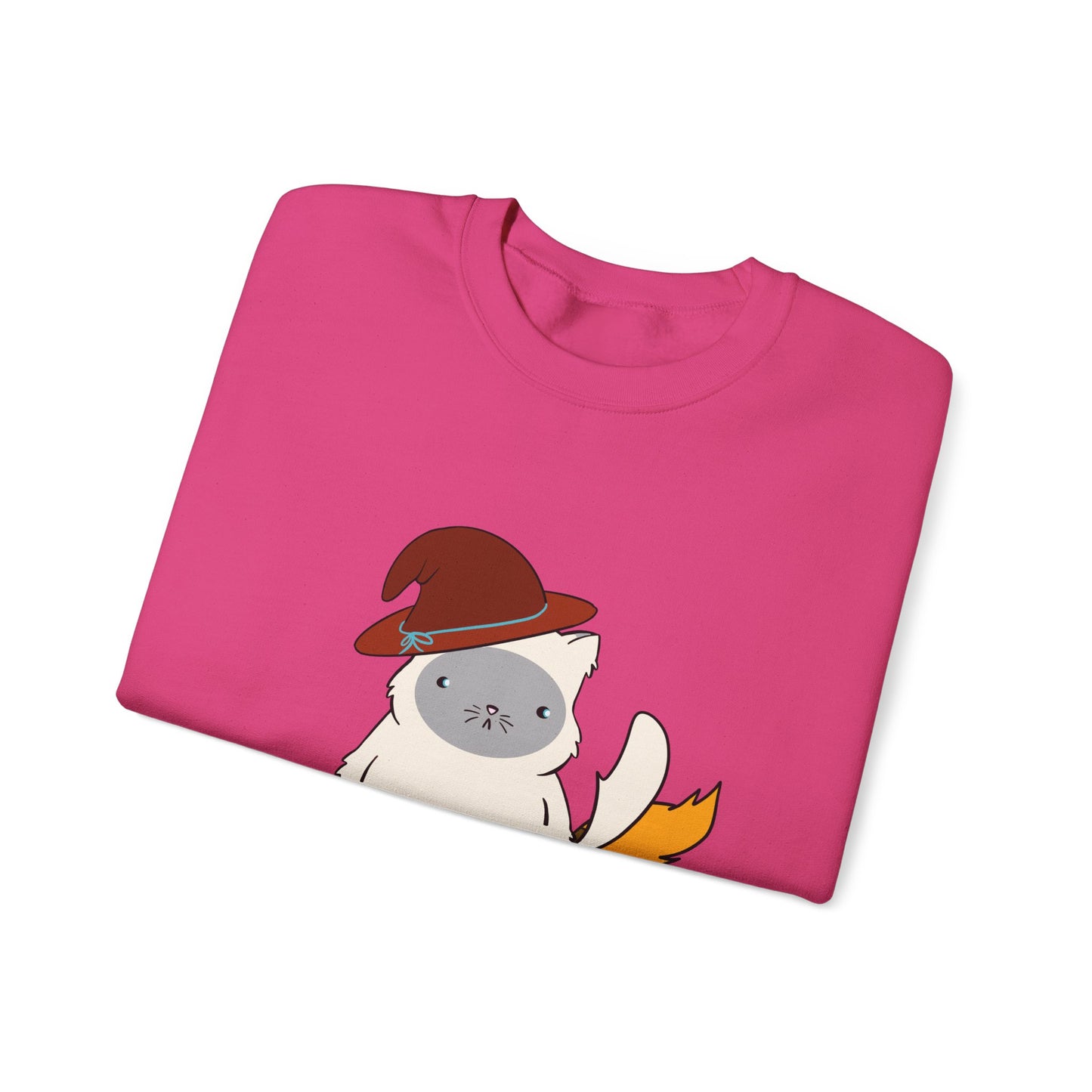 Crewneck Sweatshirt Witch on Broom Cat TikTok Viral