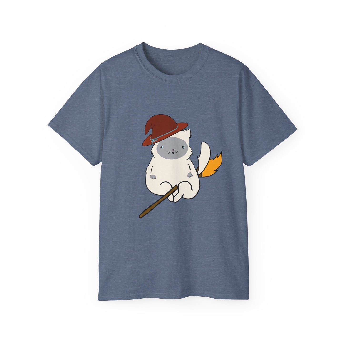 Tee Witch on Broom Fat Cat TikTok Viral Video Unisex Ultra Cotton