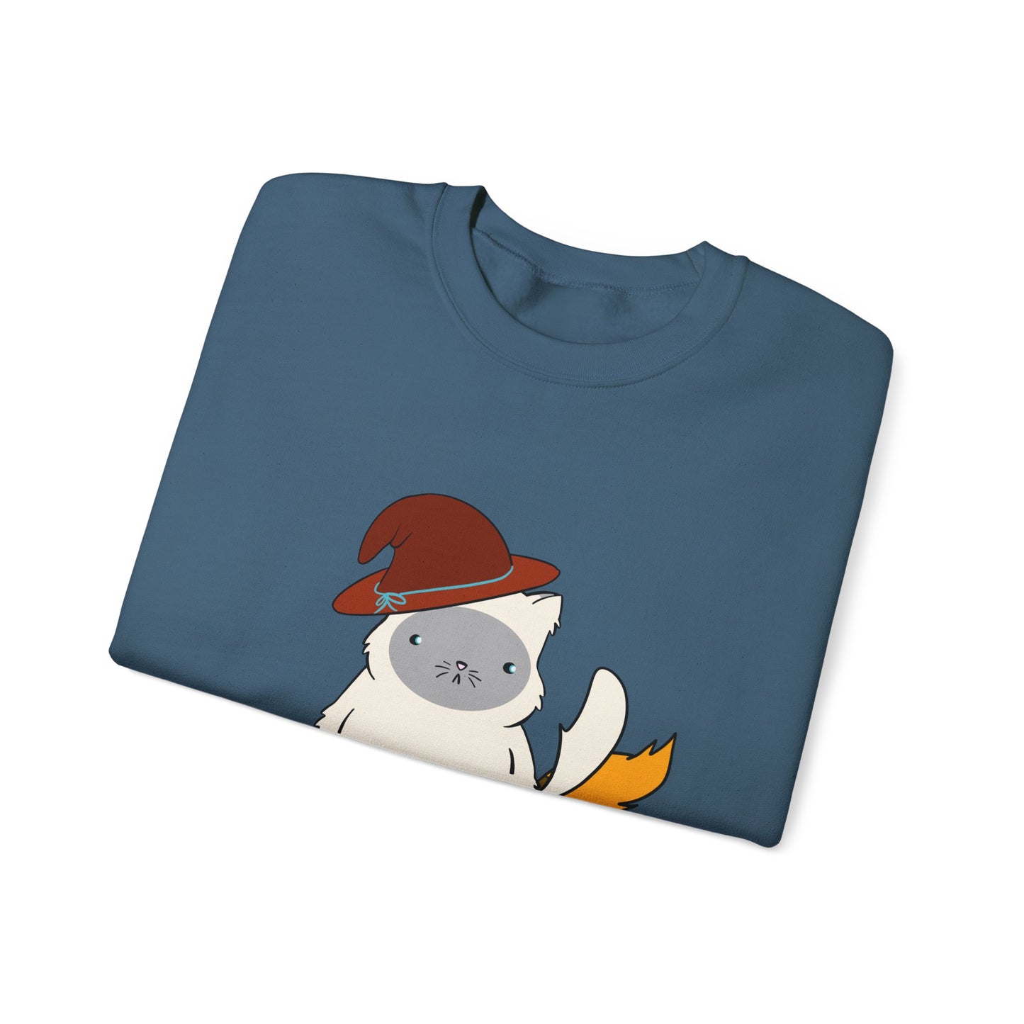 Crewneck Sweatshirt Witch on Broom Cat TikTok Viral