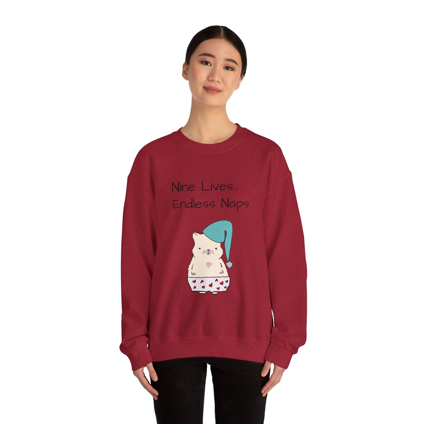 Funny Quote sleepy Fat Cat Crewneck Sweatshirt