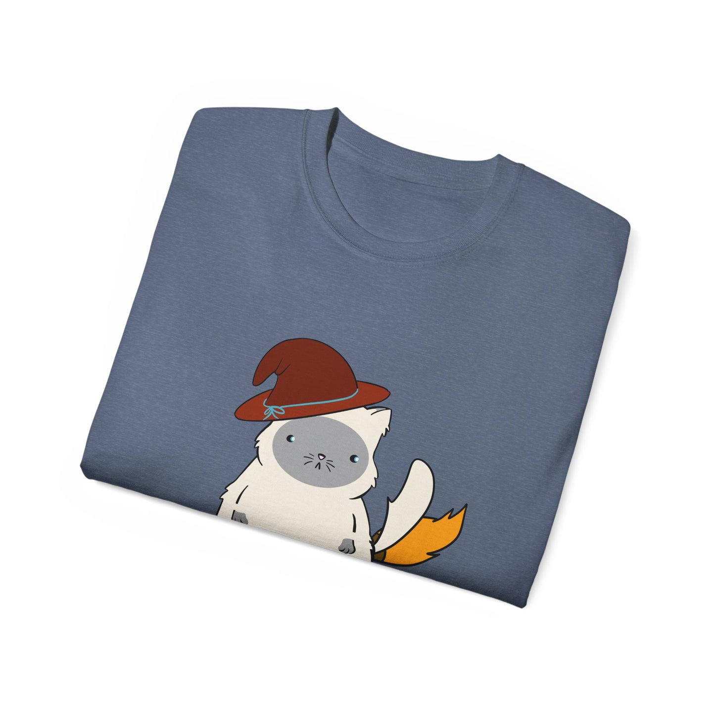 Tee Witch on Broom Fat Cat TikTok Viral Video Unisex Ultra Cotton