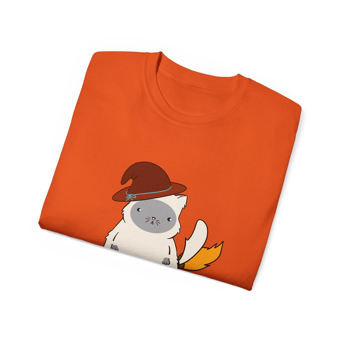 Tee Witch on Broom Fat Cat TikTok Viral Video Unisex Ultra Cotton