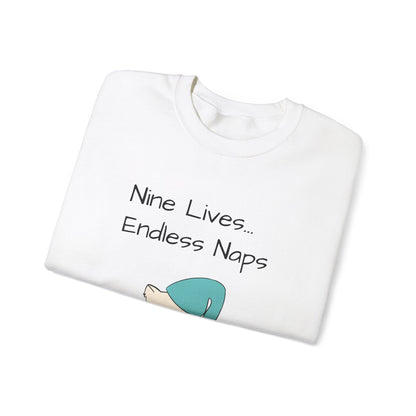 Funny Quote sleepy Fat Cat  Crewneck Sweatshirt