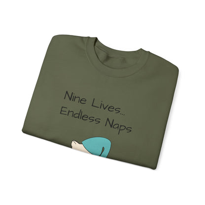 Funny Quote sleepy Fat Cat  Crewneck Sweatshirt