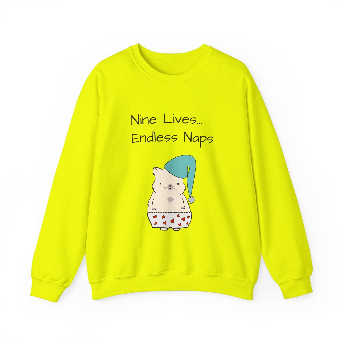 Funny Quote sleepy Fat Cat  Crewneck Sweatshirt