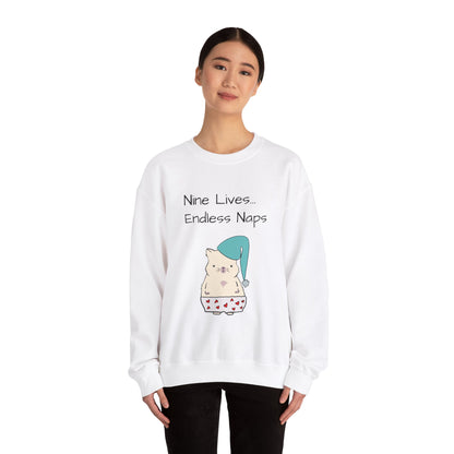Funny Quote sleepy Fat Cat  Crewneck Sweatshirt