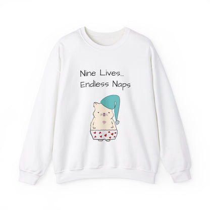 Funny Quote sleepy Fat Cat  Crewneck Sweatshirt