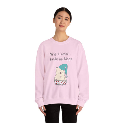 Funny Quote sleepy Fat Cat  Crewneck Sweatshirt