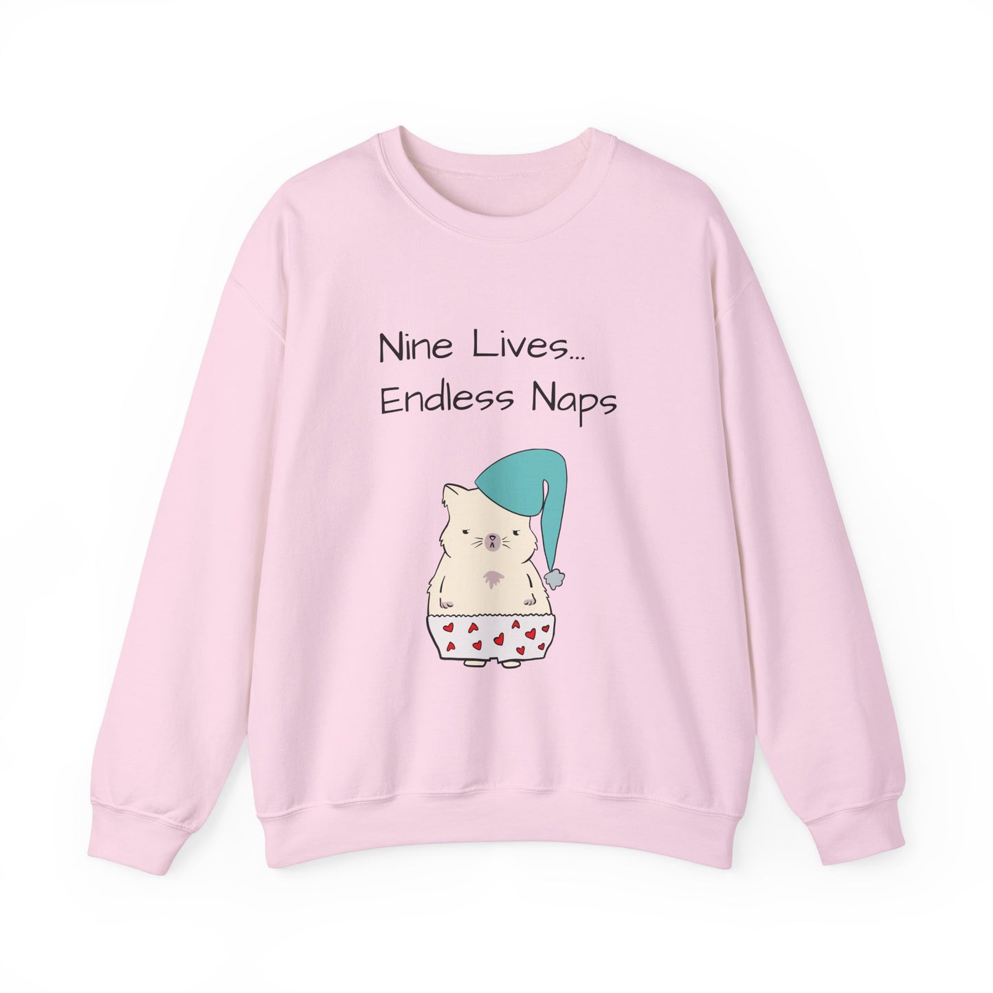 Funny Quote sleepy Fat Cat  Crewneck Sweatshirt