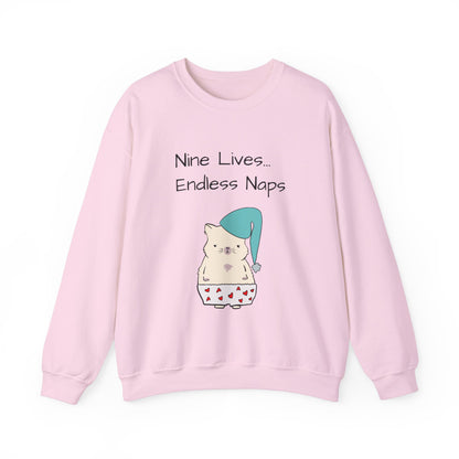 Funny Quote sleepy Fat Cat  Crewneck Sweatshirt