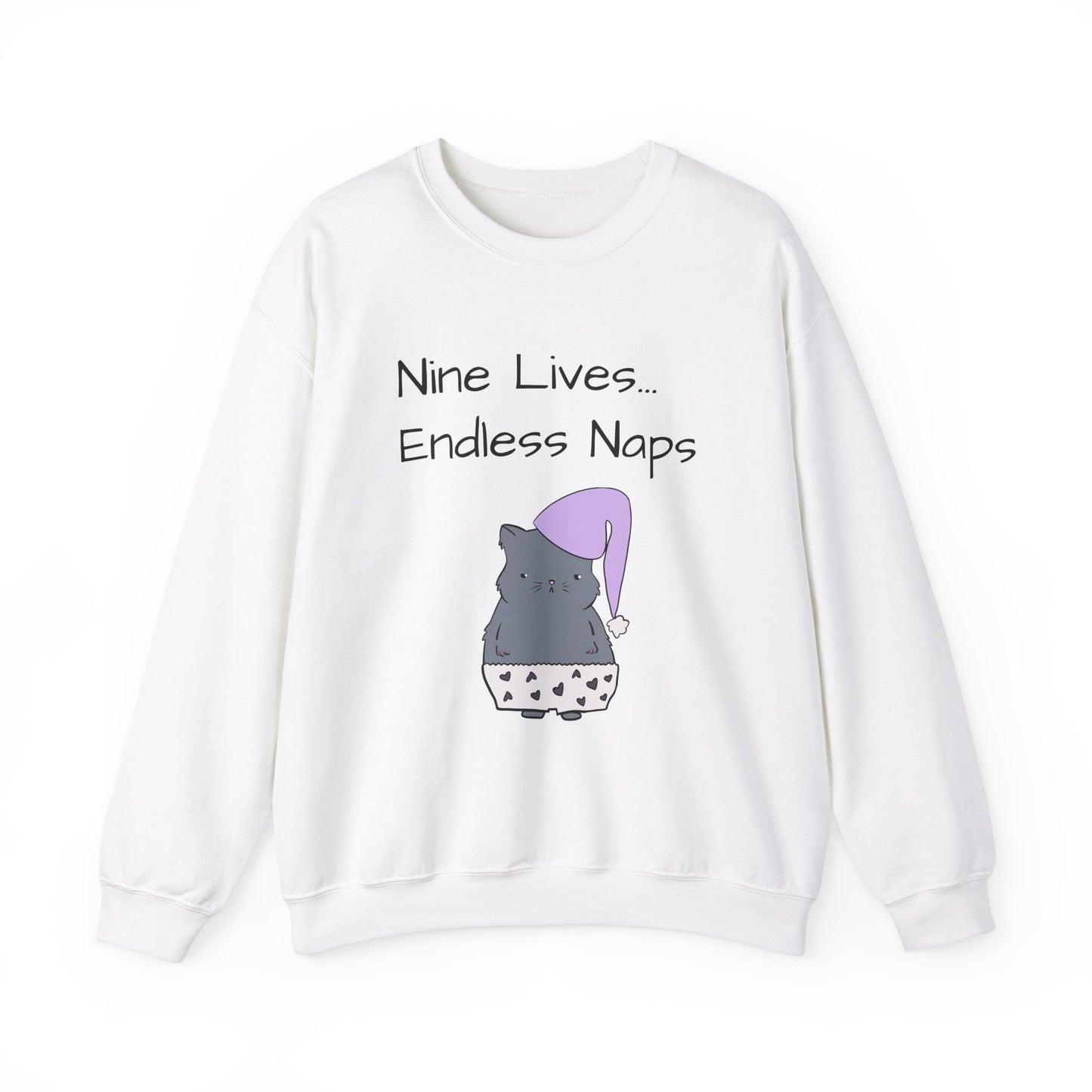 Funny Quote sleepy Fat Cat  Crewneck Sweatshirt