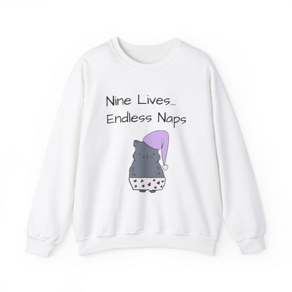 Funny Quote sleepy Fat Cat  Crewneck Sweatshirt