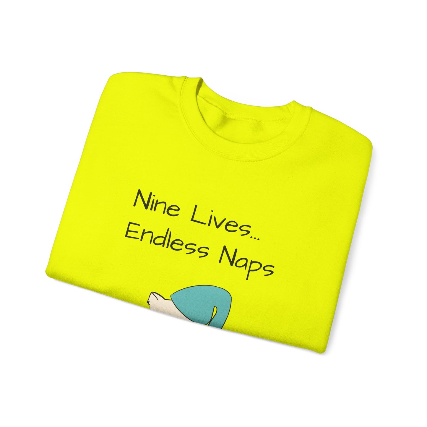 Funny Quote sleepy Fat Cat  Crewneck Sweatshirt