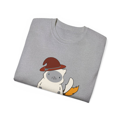 Tee Witch on Broom Fat Cat TikTok Viral Video Unisex Ultra Cotton