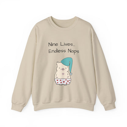 Funny Quote sleepy Fat Cat  Crewneck Sweatshirt