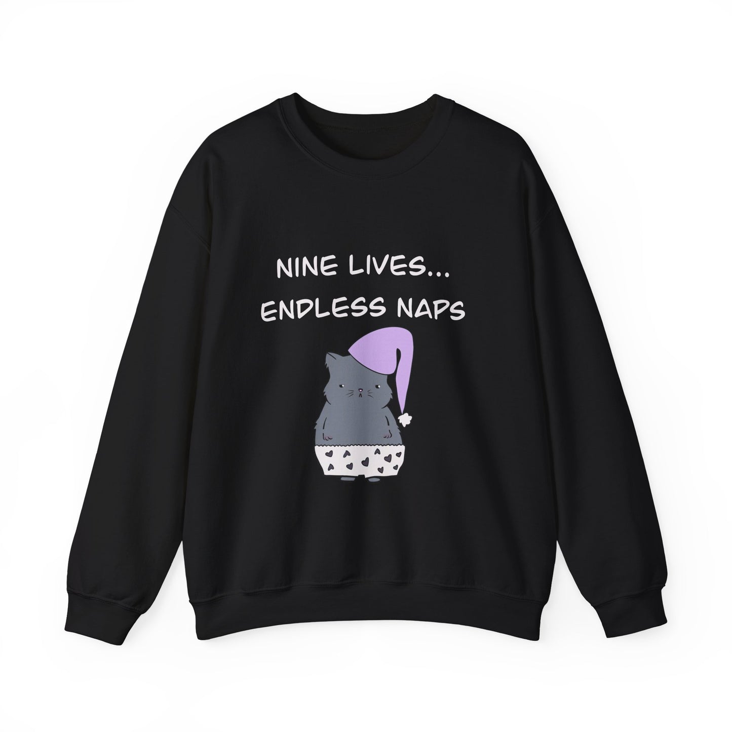Funny Quote sleepy Fat Cat  Crewneck Sweatshirt