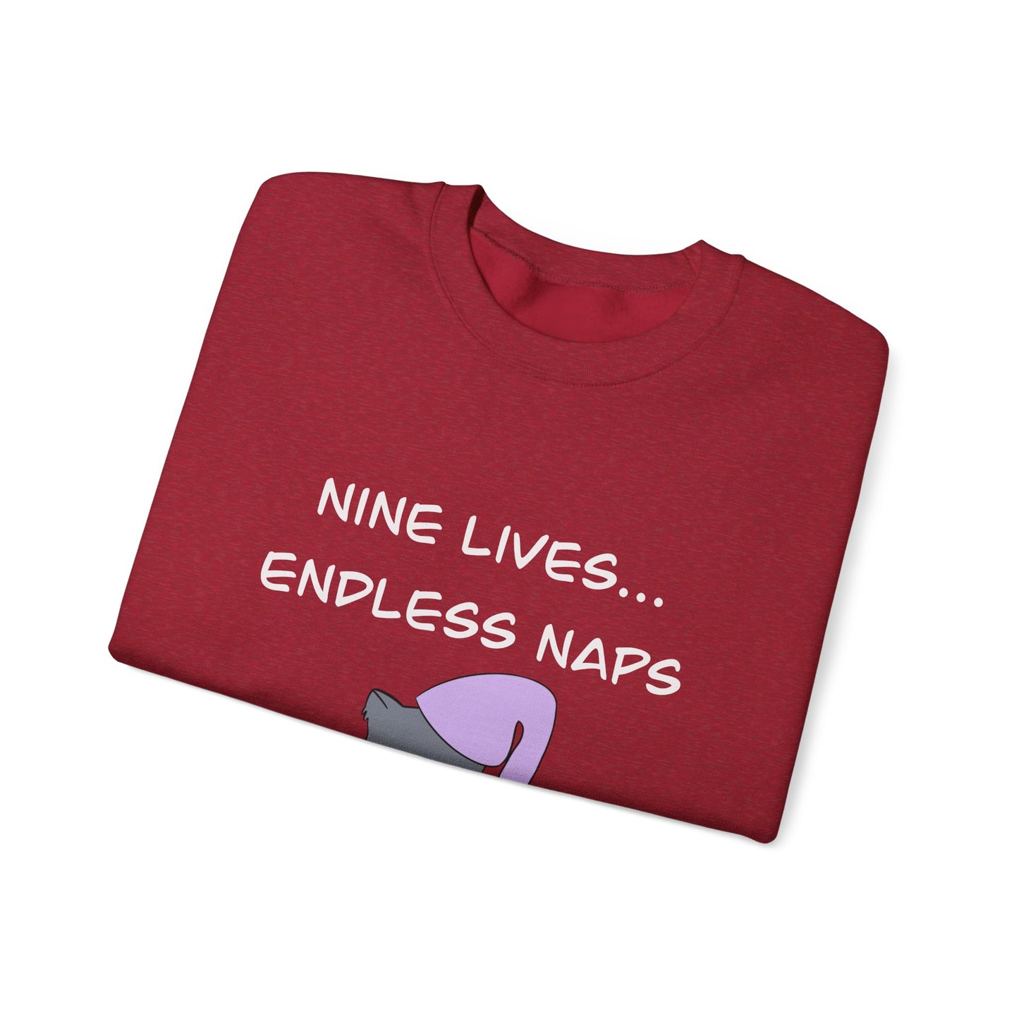 Funny Quote sleepy Fat Cat  Crewneck Sweatshirt