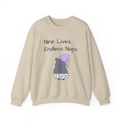 Funny Quote sleepy Fat Cat  Crewneck Sweatshirt
