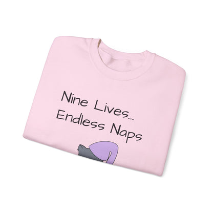 Funny Quote sleepy Fat Cat  Crewneck Sweatshirt