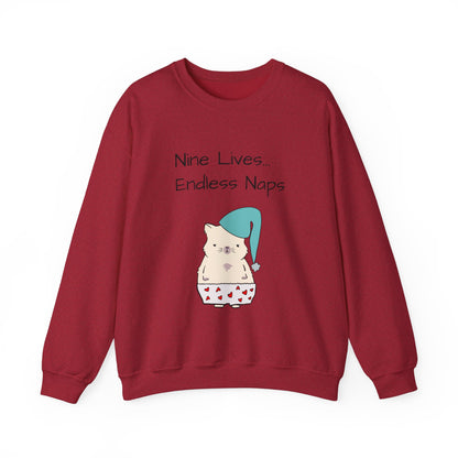 Funny Quote sleepy Fat Cat  Crewneck Sweatshirt