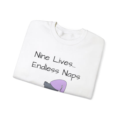Funny Quote sleepy Fat Cat  Crewneck Sweatshirt
