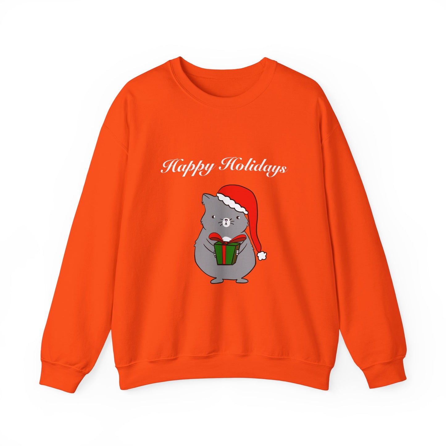 Santa Cat Crewneck Sweatshirt - Christmas Gift Happy Holidays Message