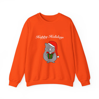 Santa Cat Crewneck Sweatshirt - Christmas Gift Happy Holidays Message