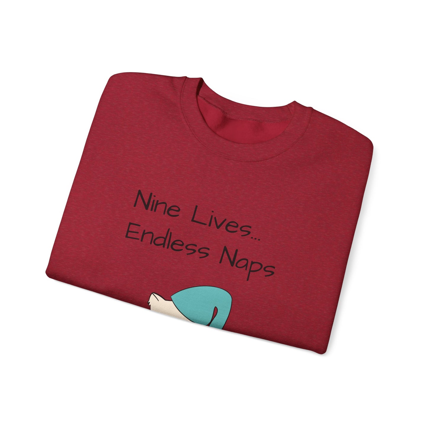 Funny Quote sleepy Fat Cat  Crewneck Sweatshirt