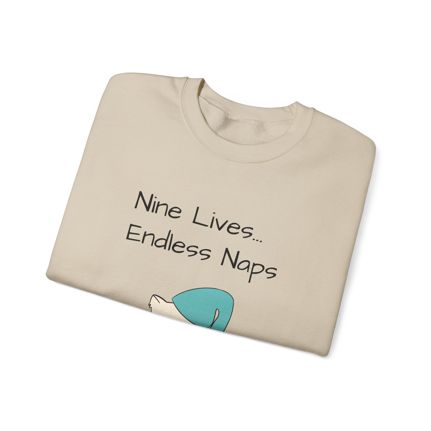 Funny Quote sleepy Fat Cat  Crewneck Sweatshirt