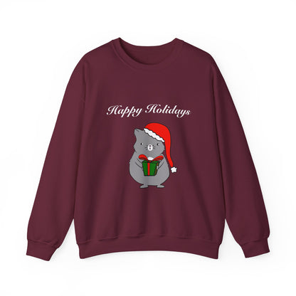 Santa Cat Crewneck Sweatshirt - Christmas Gift Happy Holidays Message