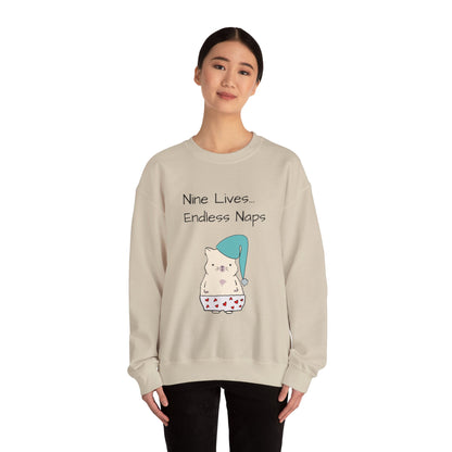 Funny Quote sleepy Fat Cat  Crewneck Sweatshirt