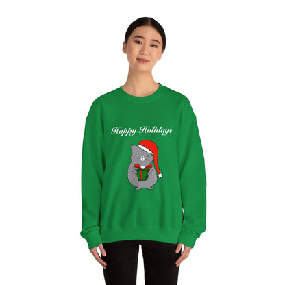 Santa Cat Crewneck Sweatshirt - Christmas Gift Happy Holidays Message